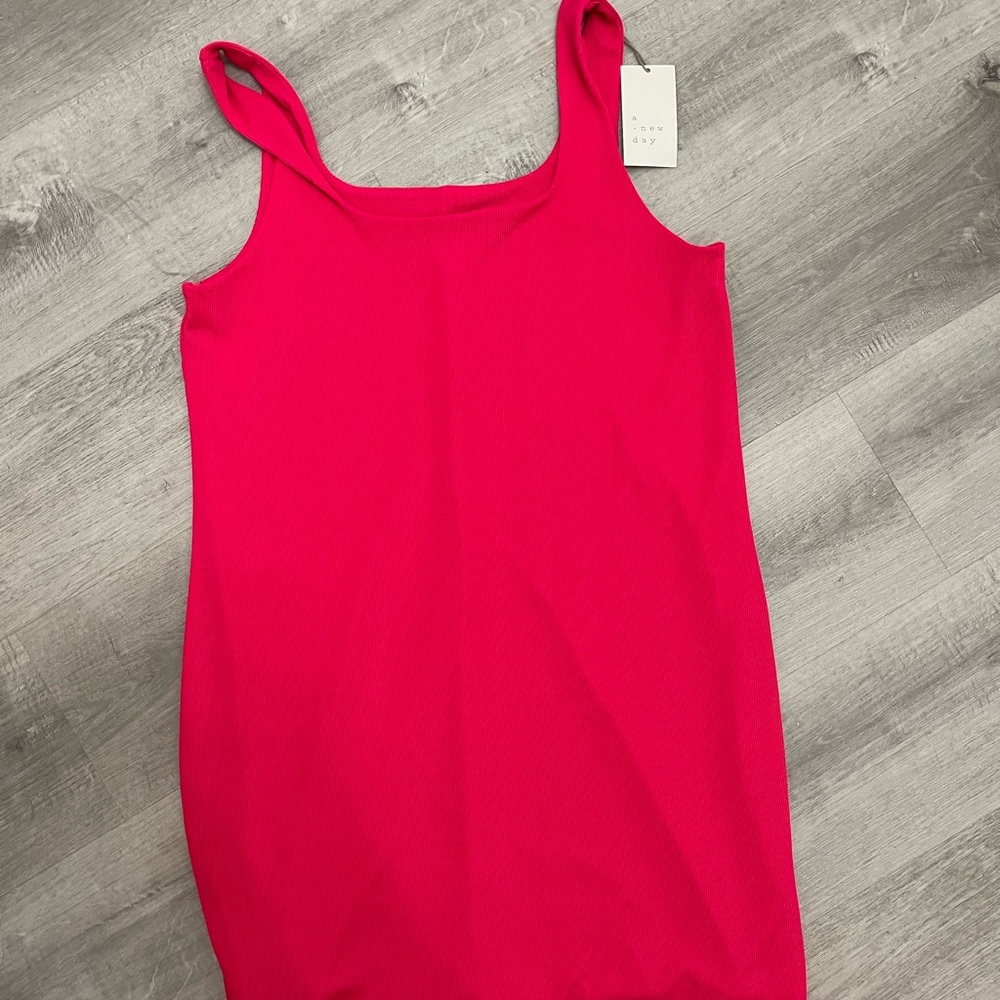A New Day Red Sleeveless Fitted Dress